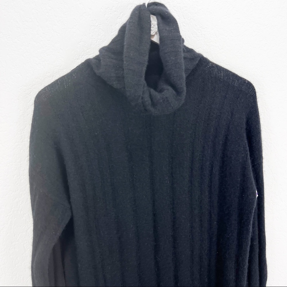 360 Cashmere Daniela Turtleneck Ribbed Black Sweater Dress XS NEW - Picture 3 of 8